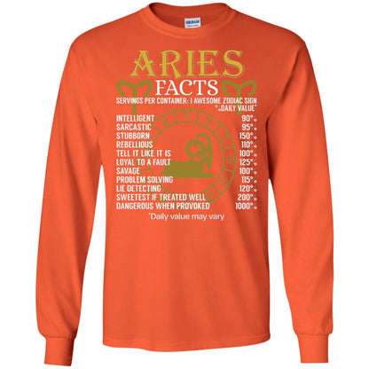 Aries Facts Zodiac Sign T-shirt Orange