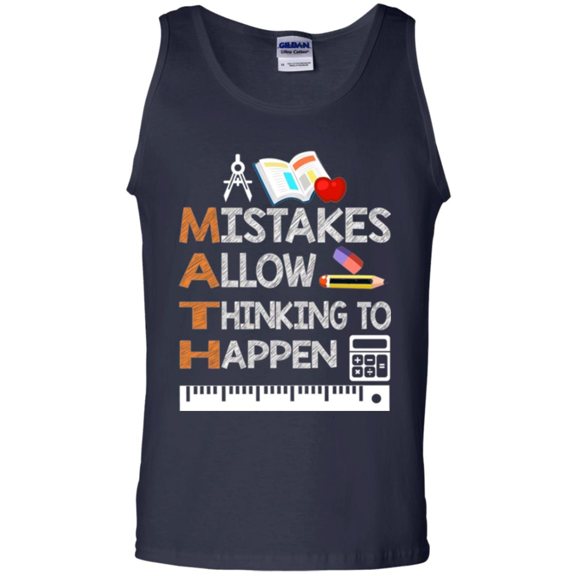 Math Lover T-shirt Mistakes Allow Thinking To Happen Navy