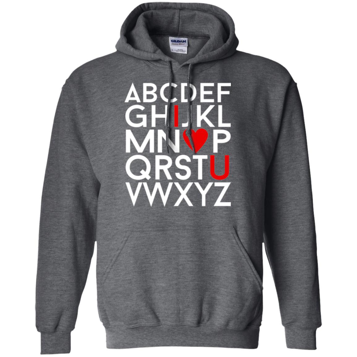 Happy Valentine_s Day Shirt, Alphabel I Love You Dark Heather