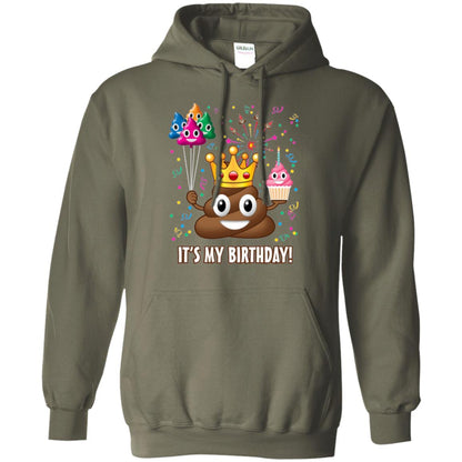 Poop Emoji T-shirt It_s My Birthday Military Green