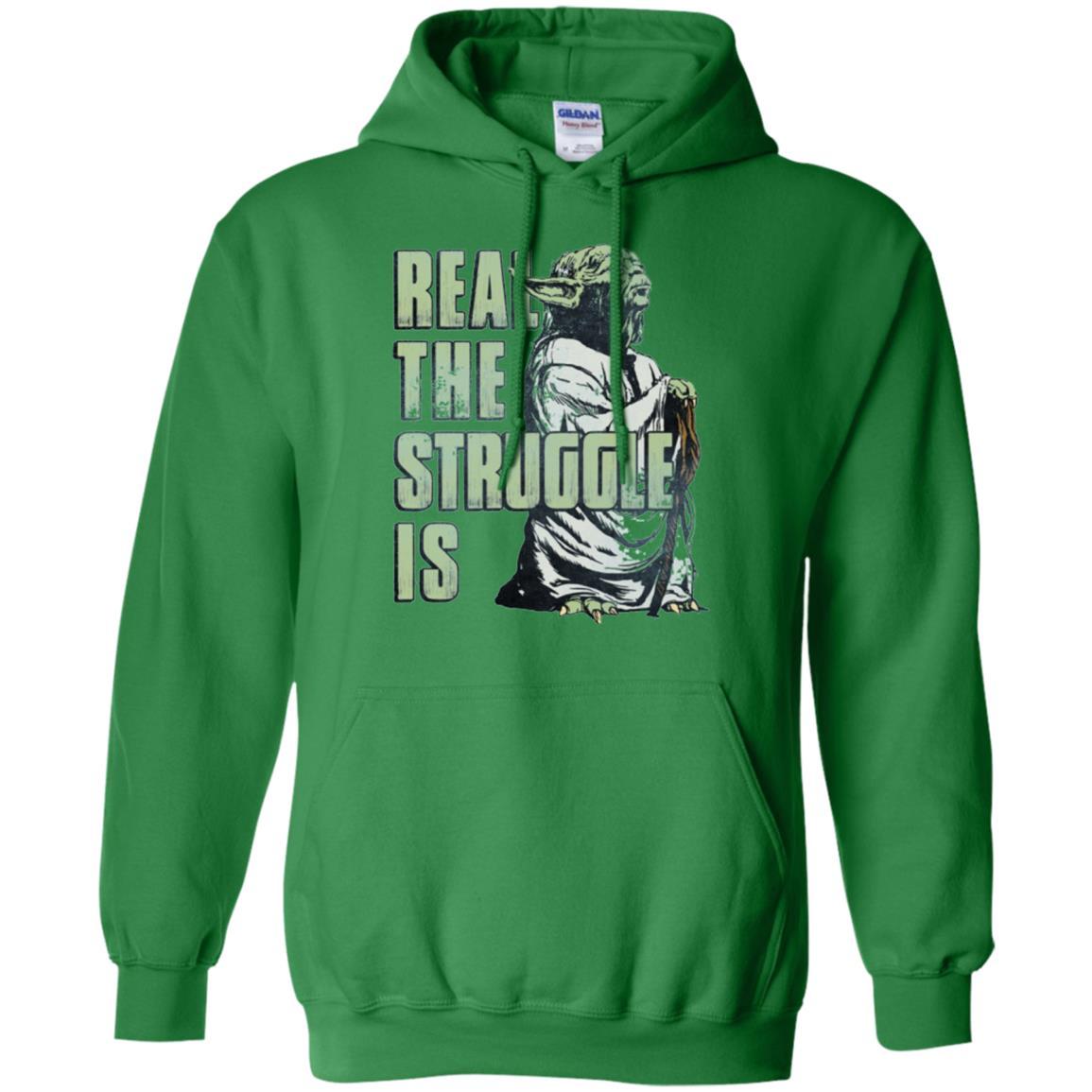 Film T-shirt Star Wars Yoda Real The Struggle Is Graphic Irish Green