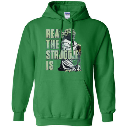 Film T-shirt Star Wars Yoda Real The Struggle Is Graphic Irish Green