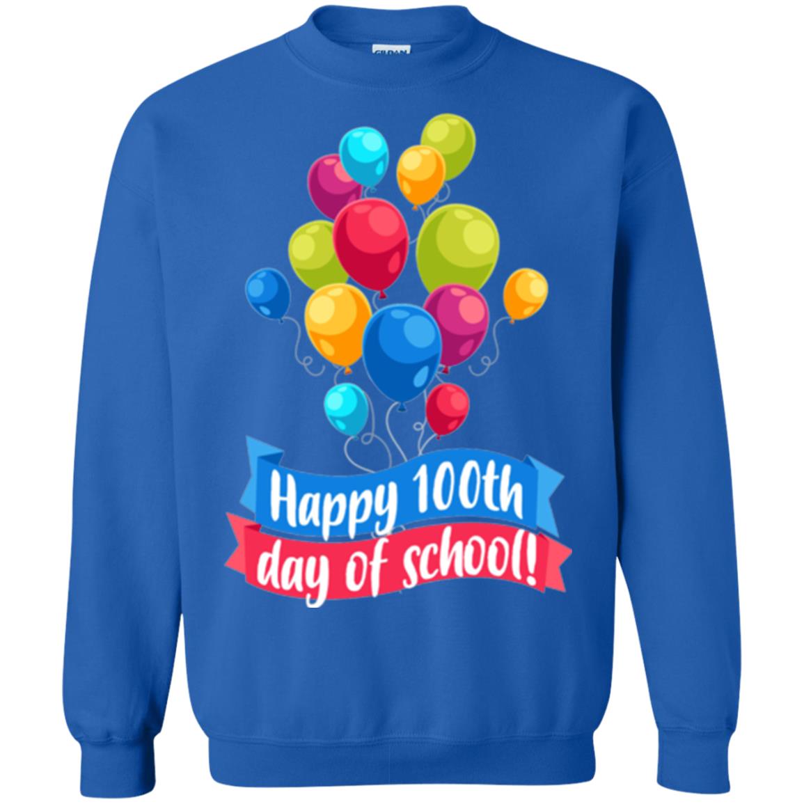 Happy 100th Day Of School Colorful Balloons Funny T-shirt Royal
