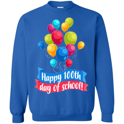 Happy 100th Day Of School Colorful Balloons Funny T-shirt Royal