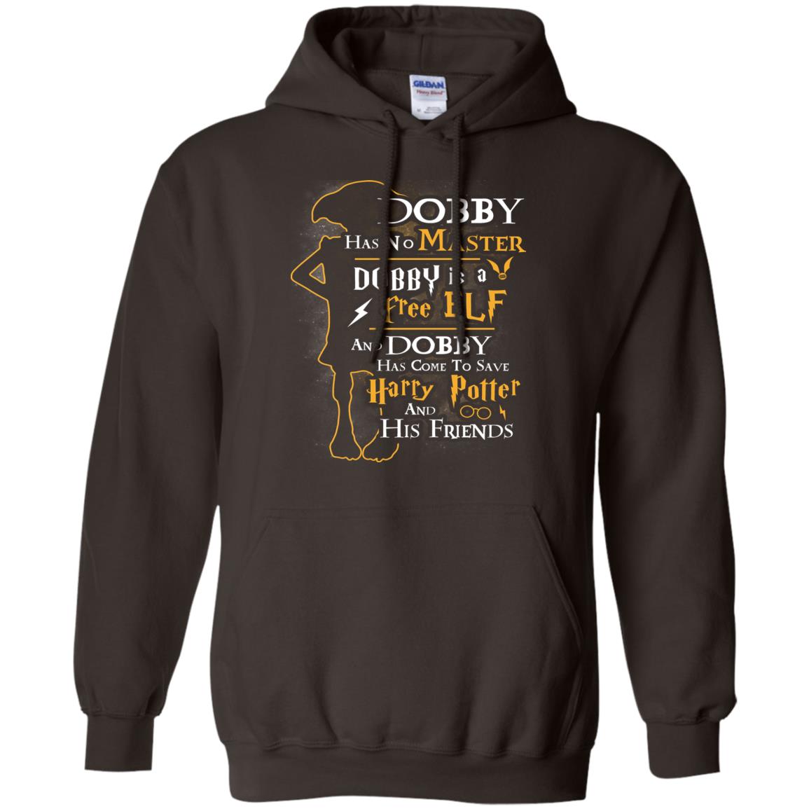 Dobby Has No Master Dobby Is A Free Elf And Dobby Has Come To Save Harry Potter And His Friends Movie Fan T-shirt Dark Chocolate