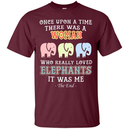 There Was A Woman Who Really Loved Elephants It Was Me Shirt Maroon
