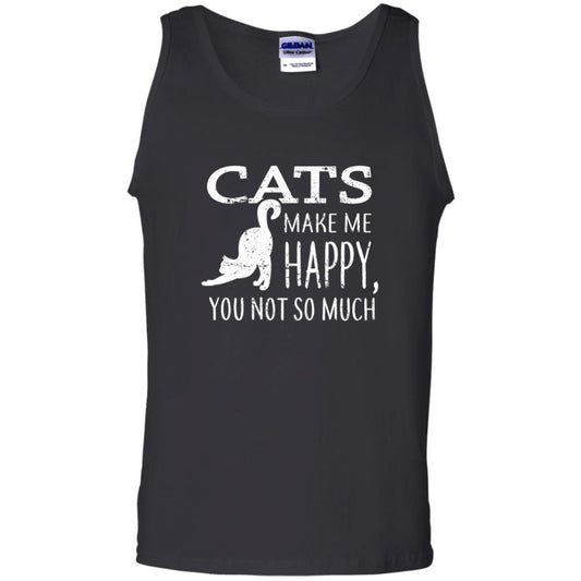 Cat Lover T-shirt Cats Make Me Happy You Not So Much Black
