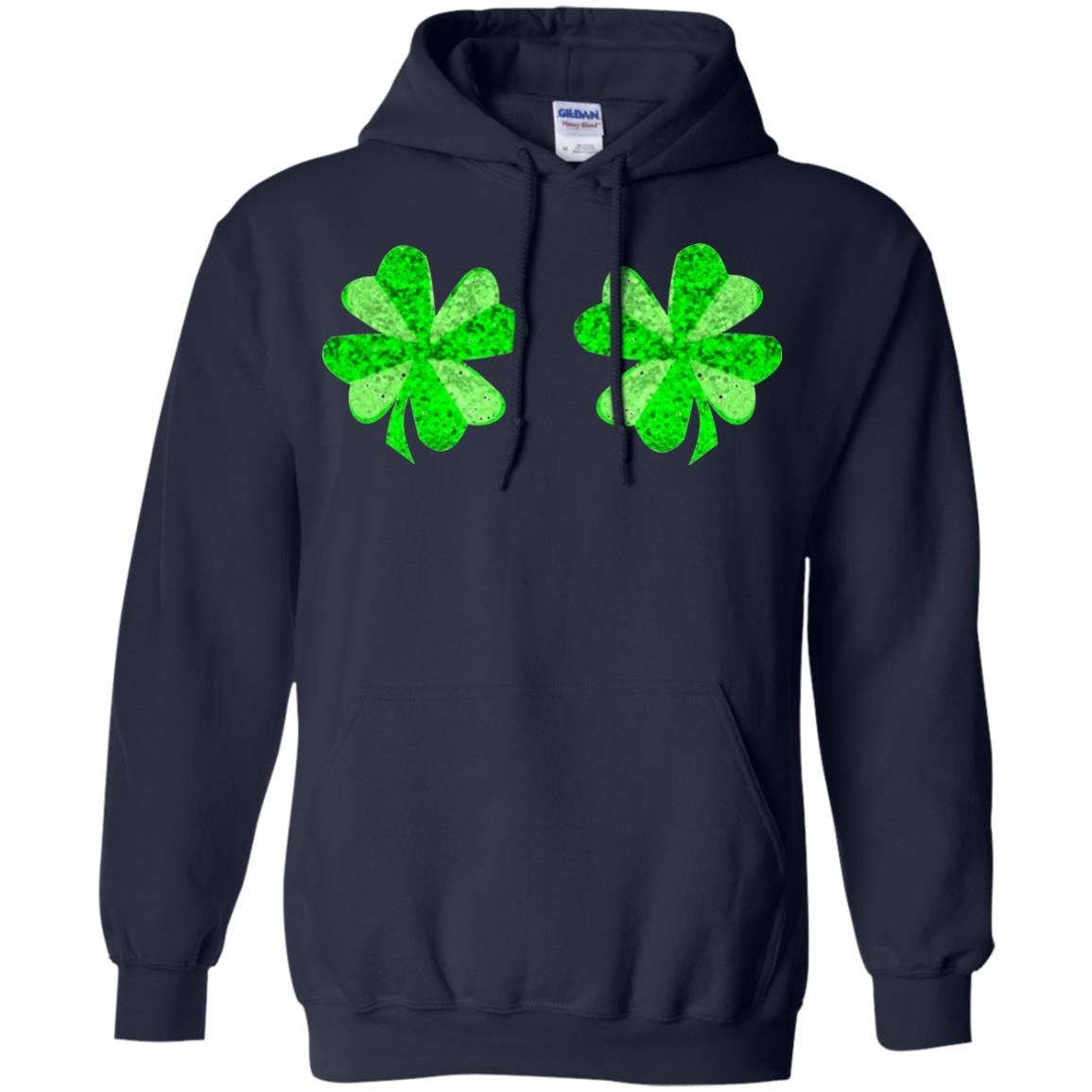 Funny Shamrock Boobs St Patricks Day T-shirt Navy