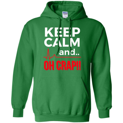 Funny Emergency Room T-shirt Keep Calm Oh Crap Flatline Irish Green