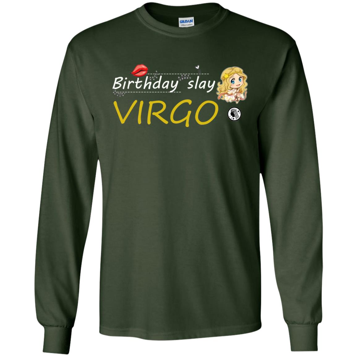 Cute Virgo Girl Birthday Lip Slay T-shirt Forest Green