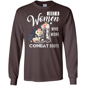 Just A Women Who Wore Combat Boots Female Veteran T-shirt