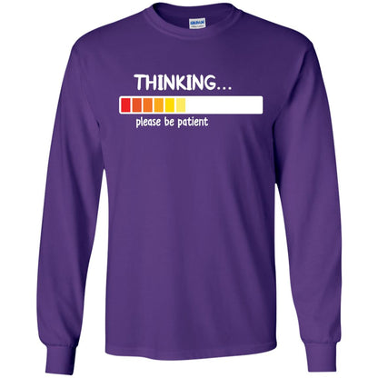 Thinking Please Be Patient T-shirt Purple