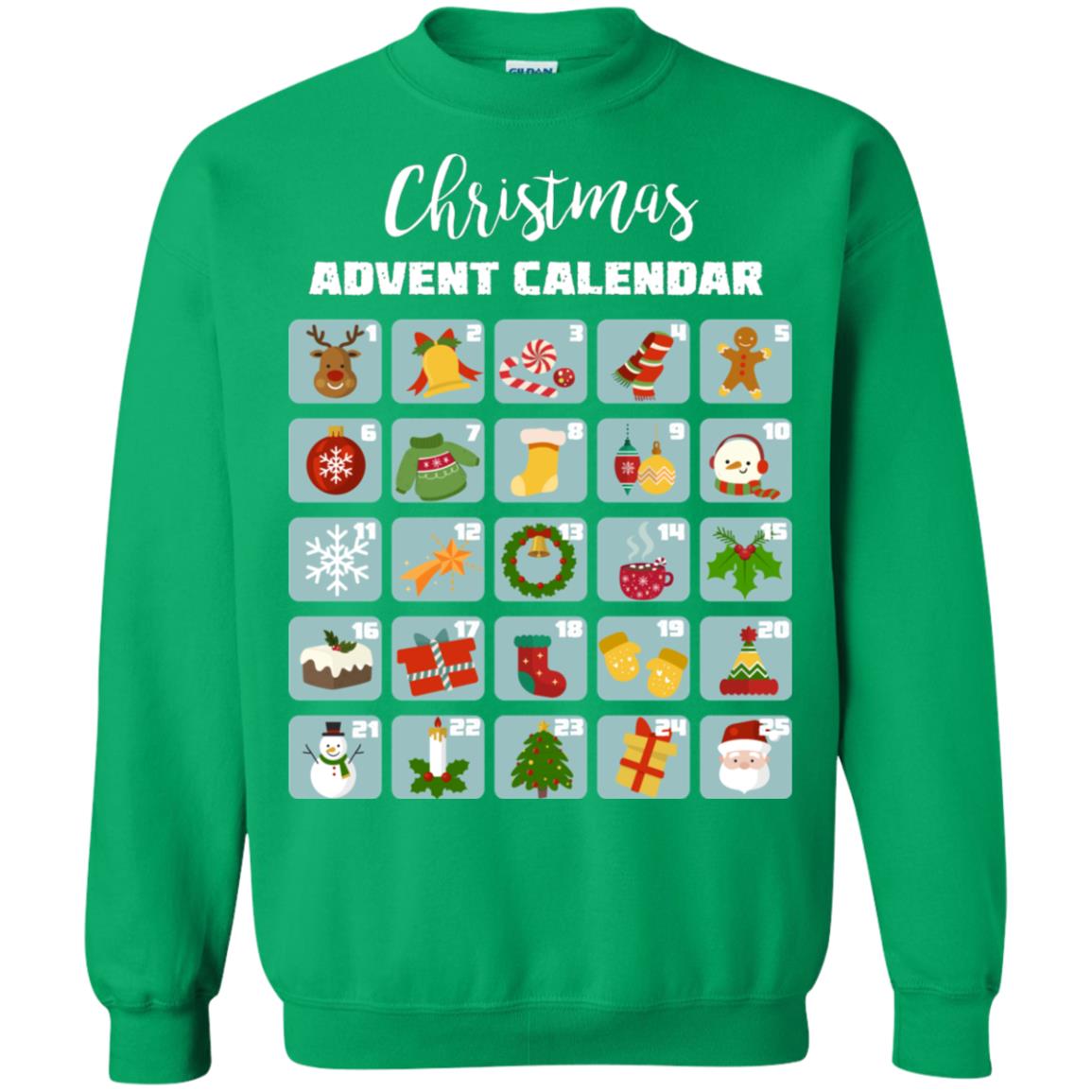 Christmas Calendar December 2018 Gift Shirt Irish Green