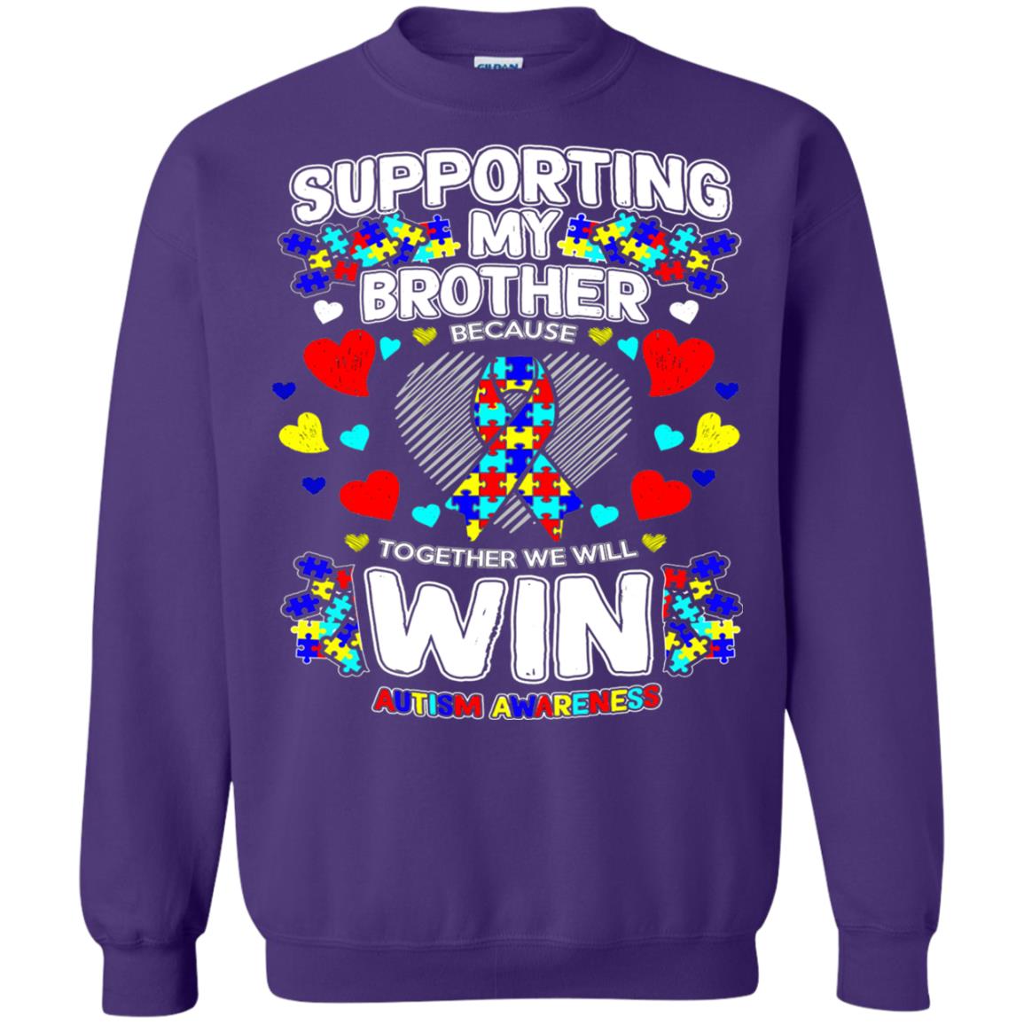 Autism Awareness Shirts For Supporting My Brother Purple