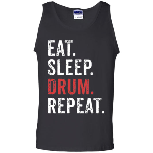 Drummer T-shirt Eat Sleep Drum Repeat Black