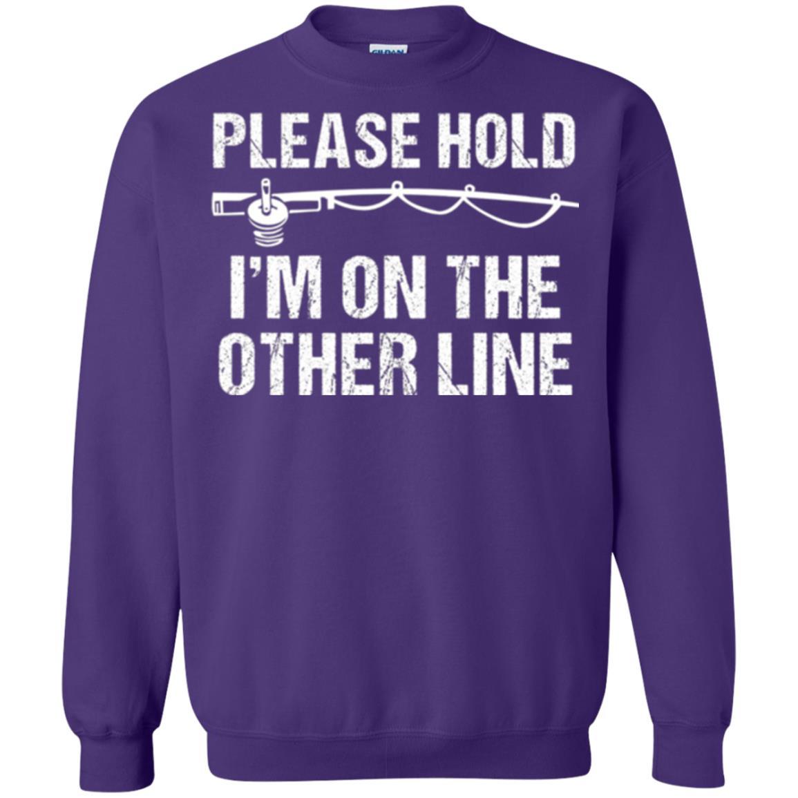 Fisherman T-shirt Please Hold I'm On The Other Line Purple