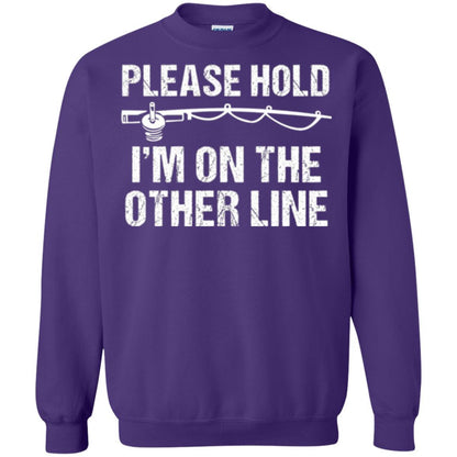 Fisherman T-shirt Please Hold I'm On The Other Line Purple