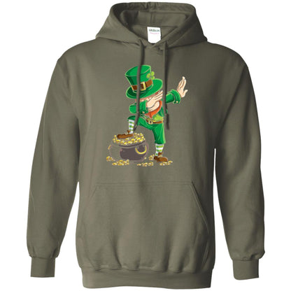 Dabbing Leprechaun Saint Patrick's Day T-shirt Military Green