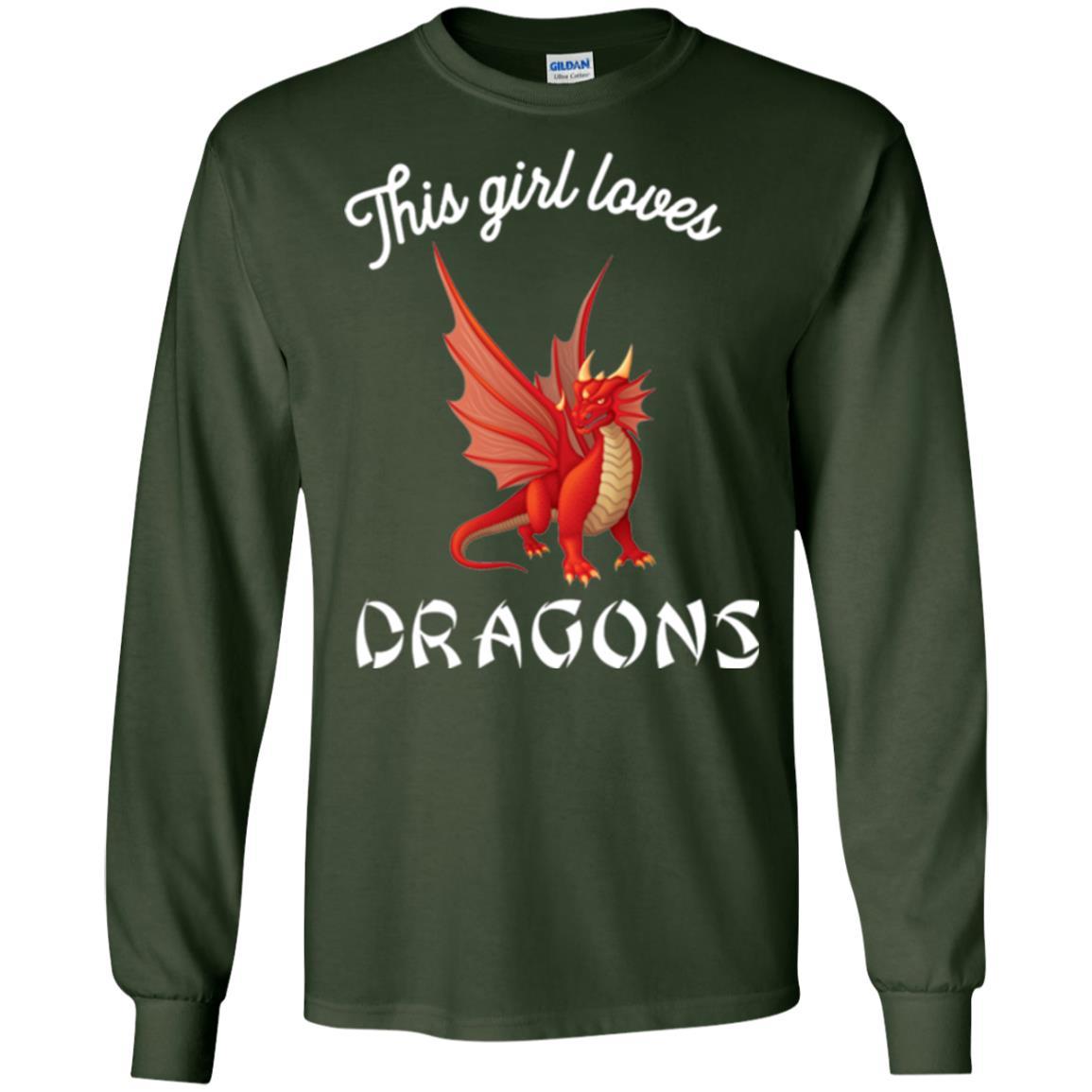 Dragon Lover T-shirt This Girl Loves Dragonst-shirt Forest Green