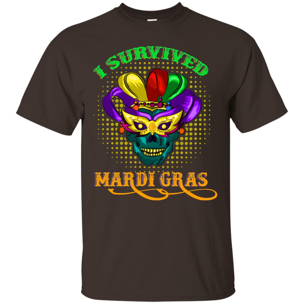 I Survived Mardi Gras Shirt Dark Chocolate