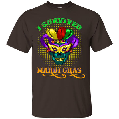I Survived Mardi Gras Shirt Dark Chocolate