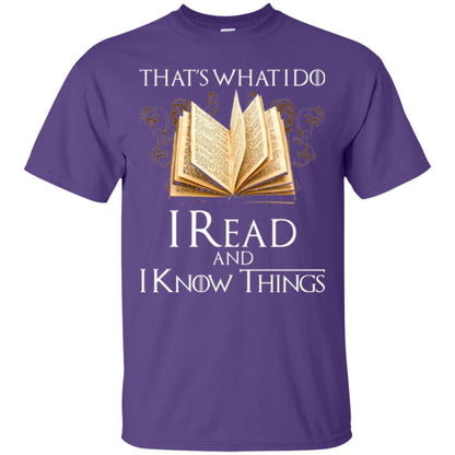 Book Lovers Nerds T-shirt That_s What I Do I Read And I Know Things Purple