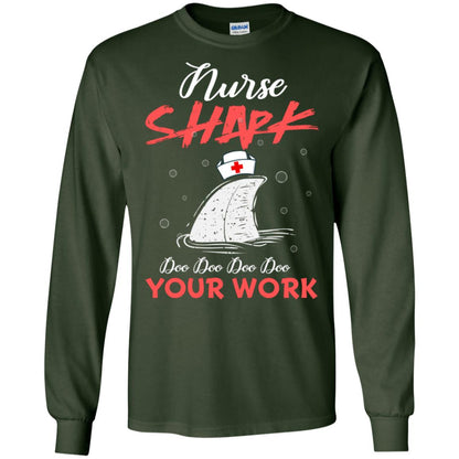 Nurse Shark Doo Doo Doo Your Work Nursing Shark Gift Tshirt For Womens Or Mens Forest Green