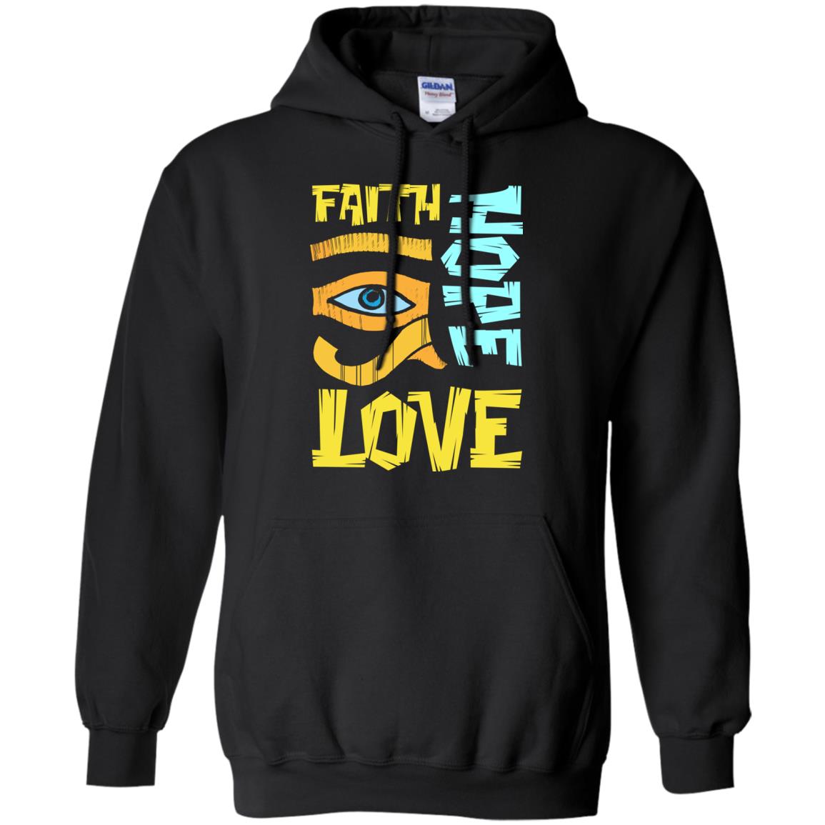 Faith Hope Love Christian T-shirt Black