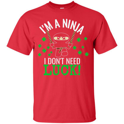 Ninja Luck Green St. Patrick_s Day T-shirt Red
