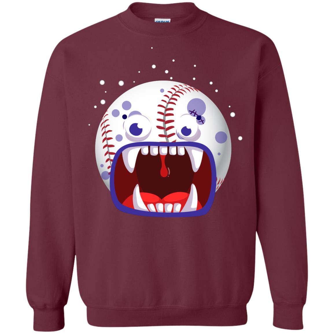 Baseball Halloween Shirt Maroon