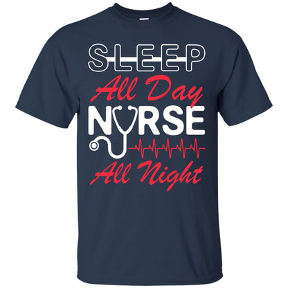 Sleep All Day Nurse All Night Nursing Shirt Navy