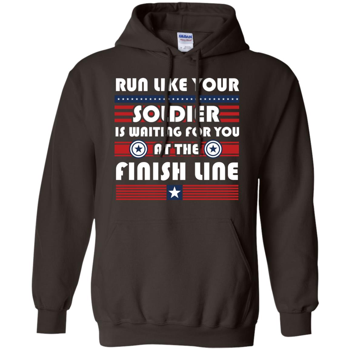 Soldier T-shirt Run Like Your Soldier Is Waiting For You At The Finish Line Dark Chocolate