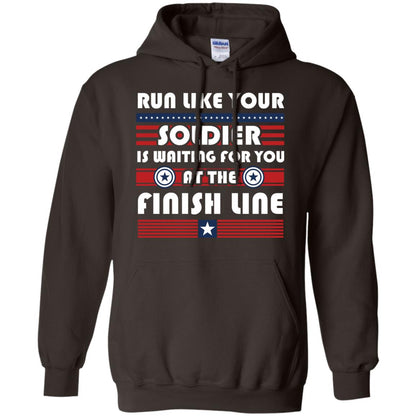 Soldier T-shirt Run Like Your Soldier Is Waiting For You At The Finish Line Dark Chocolate