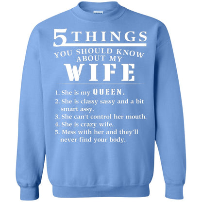 5 Things You Should Know About My Wife Husband T-shirt Carolina Blue