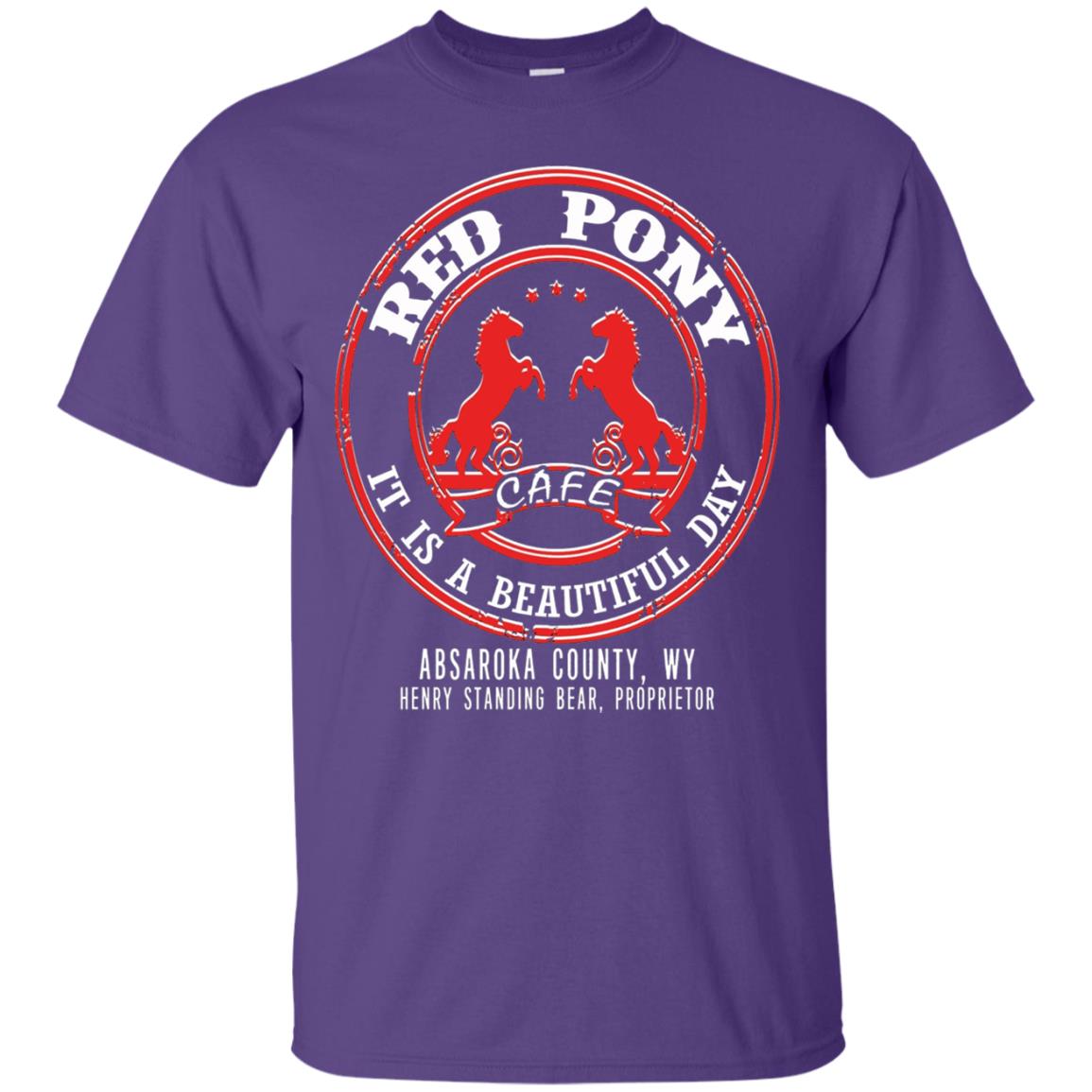 Red Pony It Is A Beautiful Day T-shirt Purple