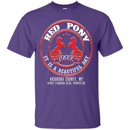 Red Pony It Is A Beautiful Day T-shirt Purple