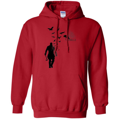 Vikings Axe Ragnar Lothbrok Flock Of Ravens Valhalla Symbol T-shirt Red