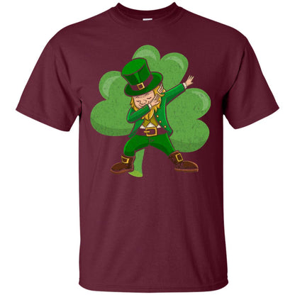Funny Dabbing Leprechaun Shirt St Patricks Day T-shirt Maroon