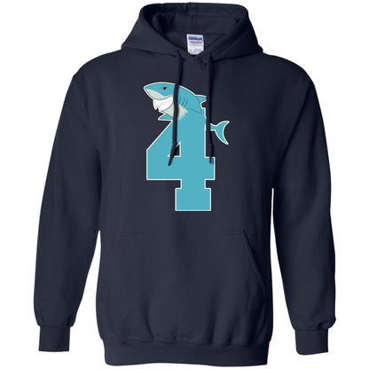 4th Birthday Shark Party Shirt Navy