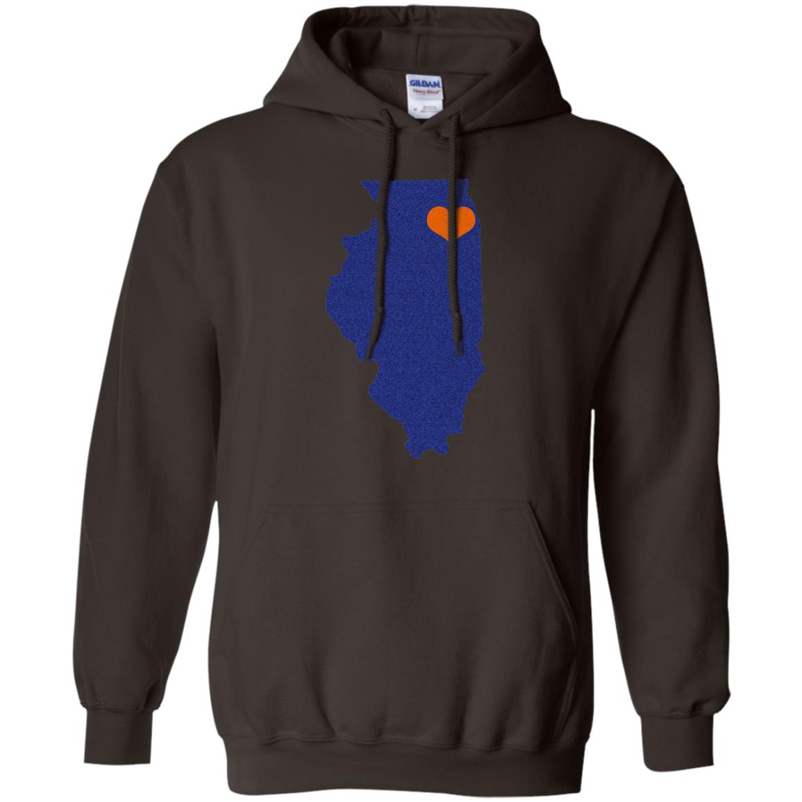 Football T-shirt Chicago Illinois Heart Dark Chocolate