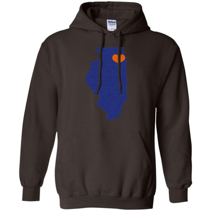 Football T-shirt Chicago Illinois Heart Dark Chocolate