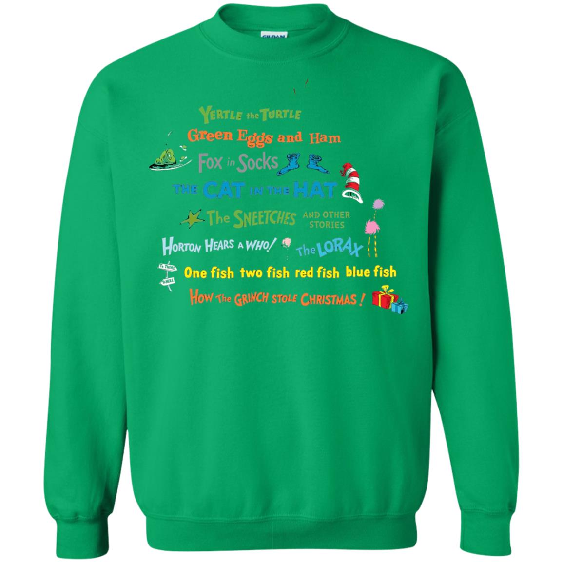 Read Across America Day T-shirt Dr. Seuss Book Title T-shirt Irish Green