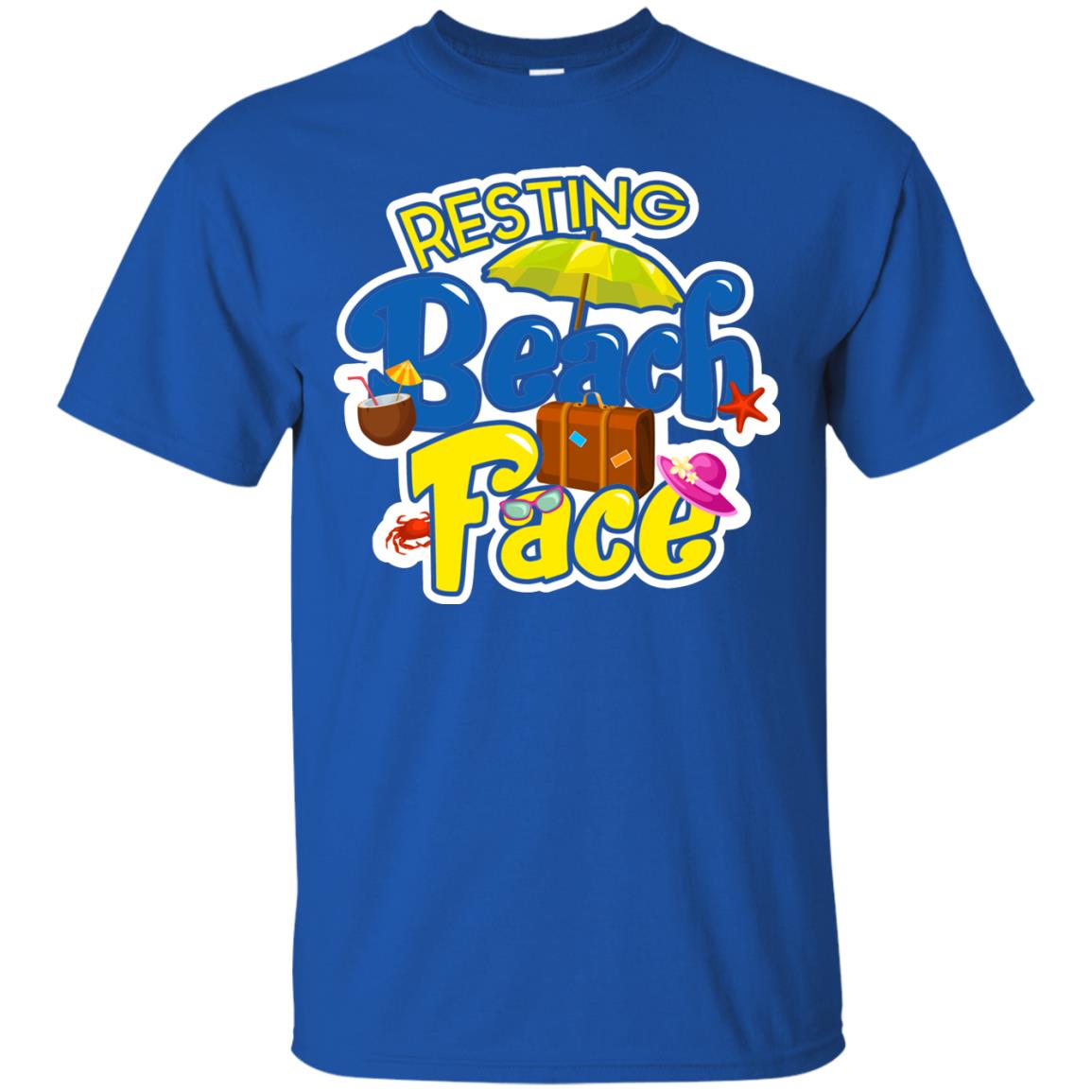 Resting Beach Face Summer Holiday T-shirt Royal