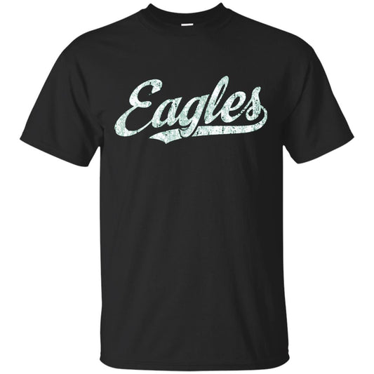 Eagles Mascot T-shirt Vintage Sports Name Black