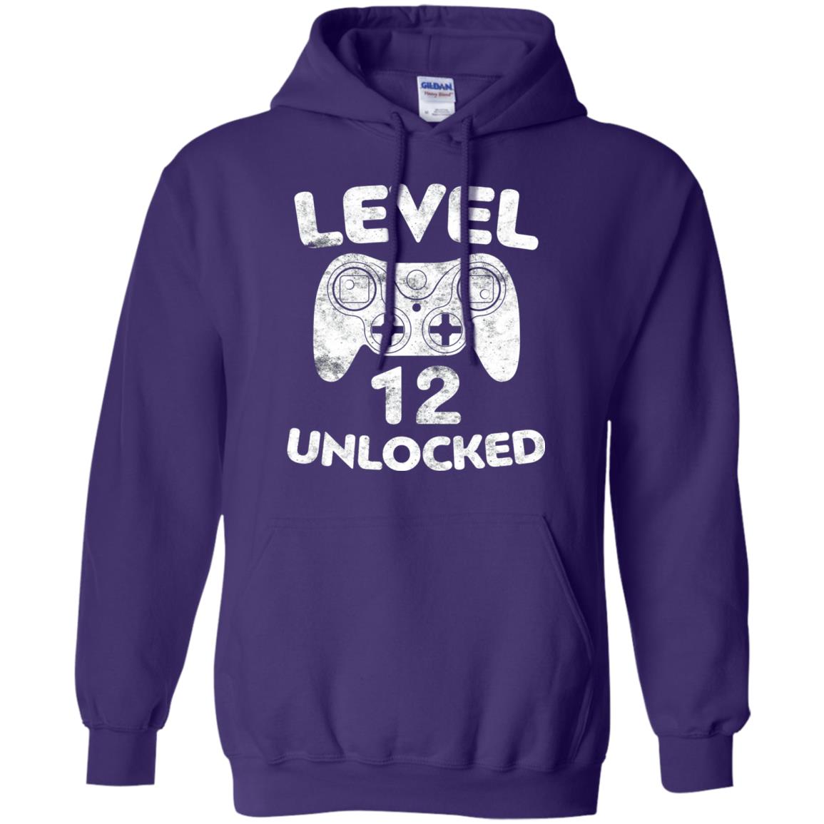 Level 12 Unlocked 12th Video Gamer Birthday Shirt Purple