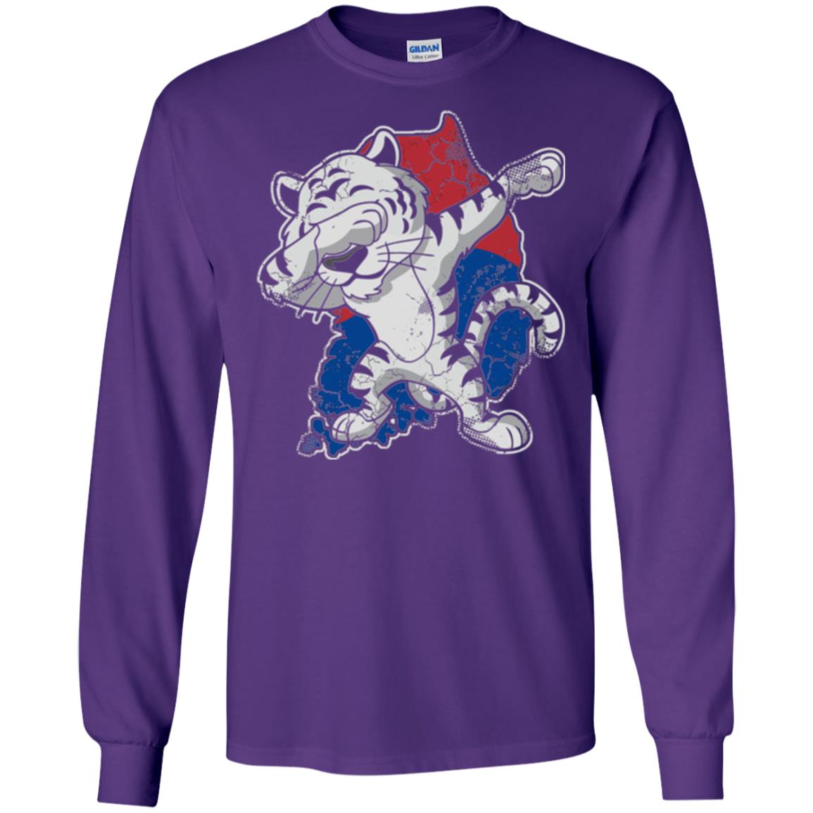 Dabbing White Tiger South Korea Flag T-shirt Purple