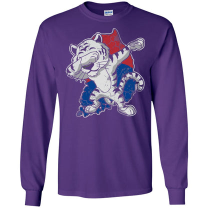 Dabbing White Tiger South Korea Flag T-shirt Purple