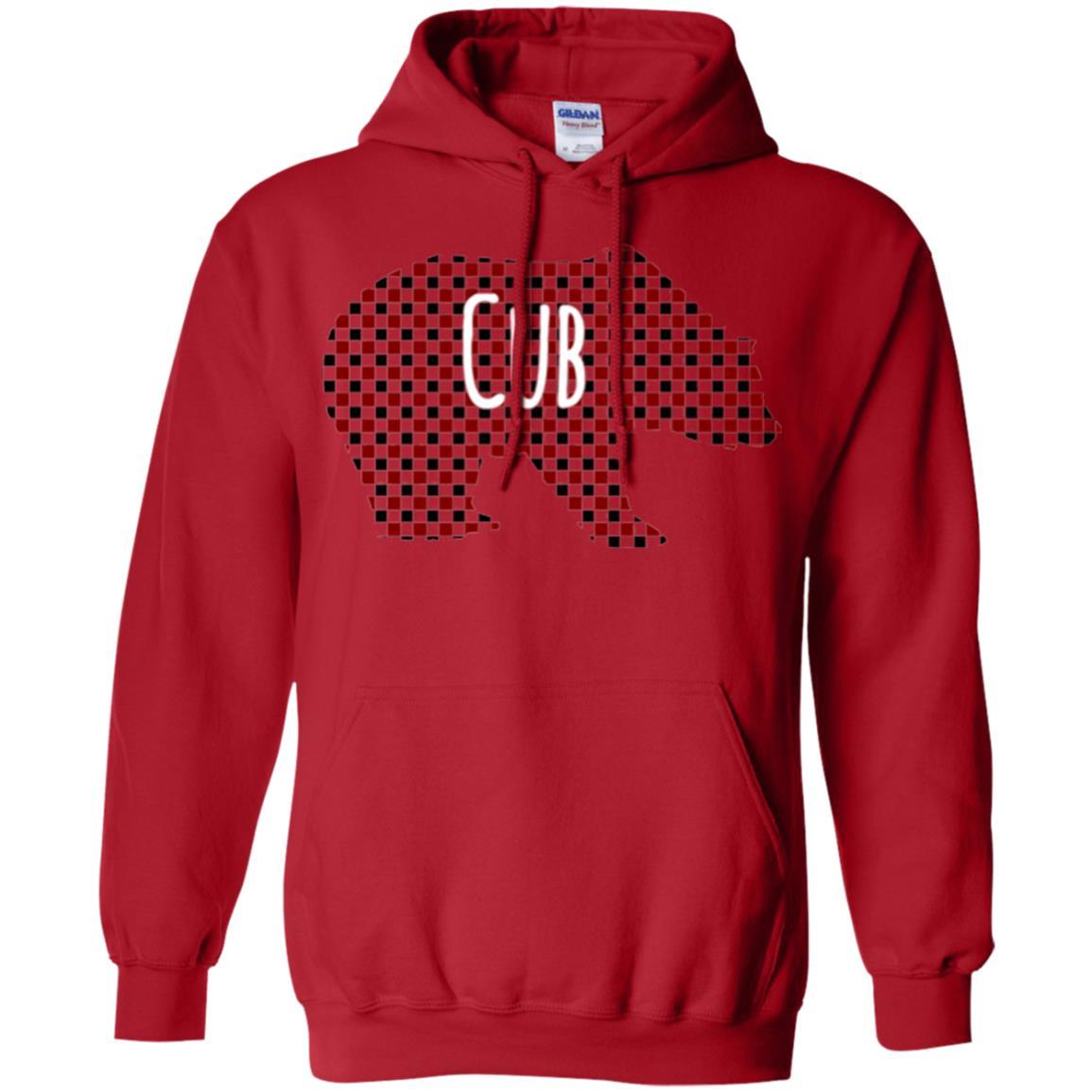 Family Christmas T-shirt Red Plaid Cub Bear Red