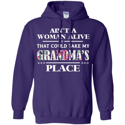 Ain't A Woman Alive That Could Take My Grandma's Place Grandchild Shirt Purple