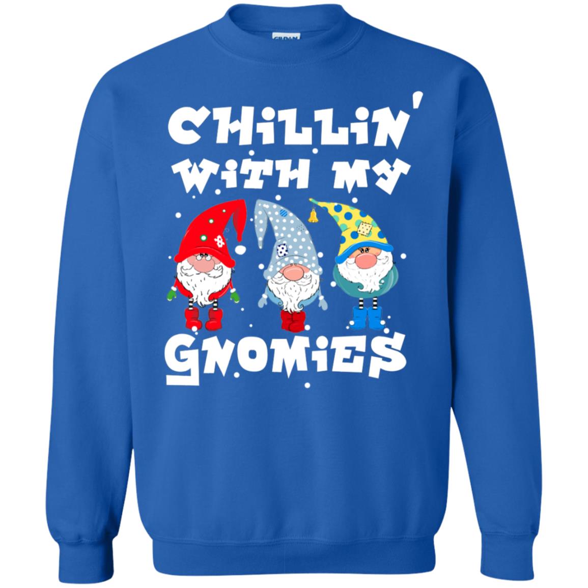 Chillin' With My Gnomies X-mas Gift Shirt For Mens Womens Kids Royal